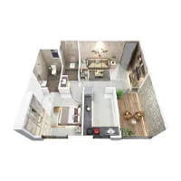 Mangalam Mithila Moshi 1 BHK Floor Plan Image